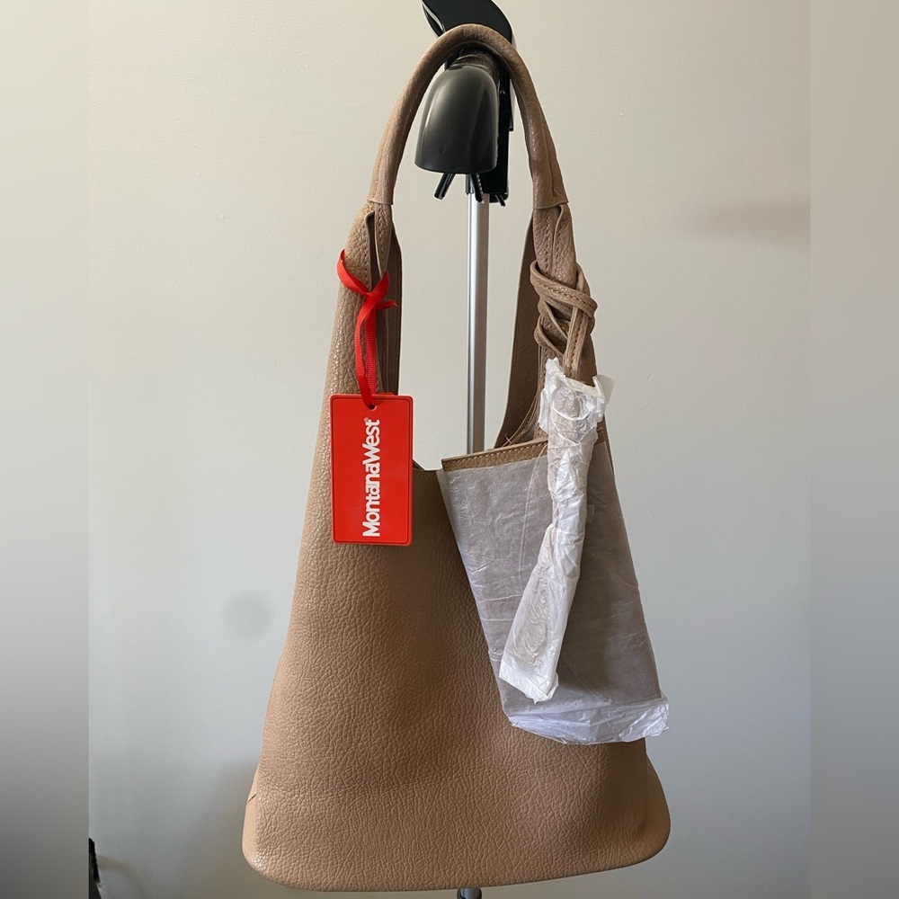 Montana West Slouchy Hobo Tan Bag Soft Vegan Leather NWT